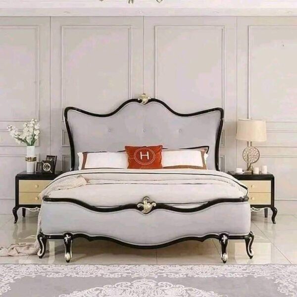 Black rococo bed set
